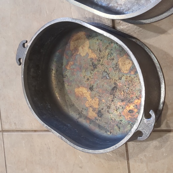 2 Vintage Guardian Service Hammered Aluminum Cookware 12" Oval Roaster - Picture 2 of 5